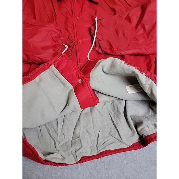 Vtg Plac Jac Dunbrooke Windbreaker Mens L Red Trucker Million Miles Zip Safety - Picture 9 of 15